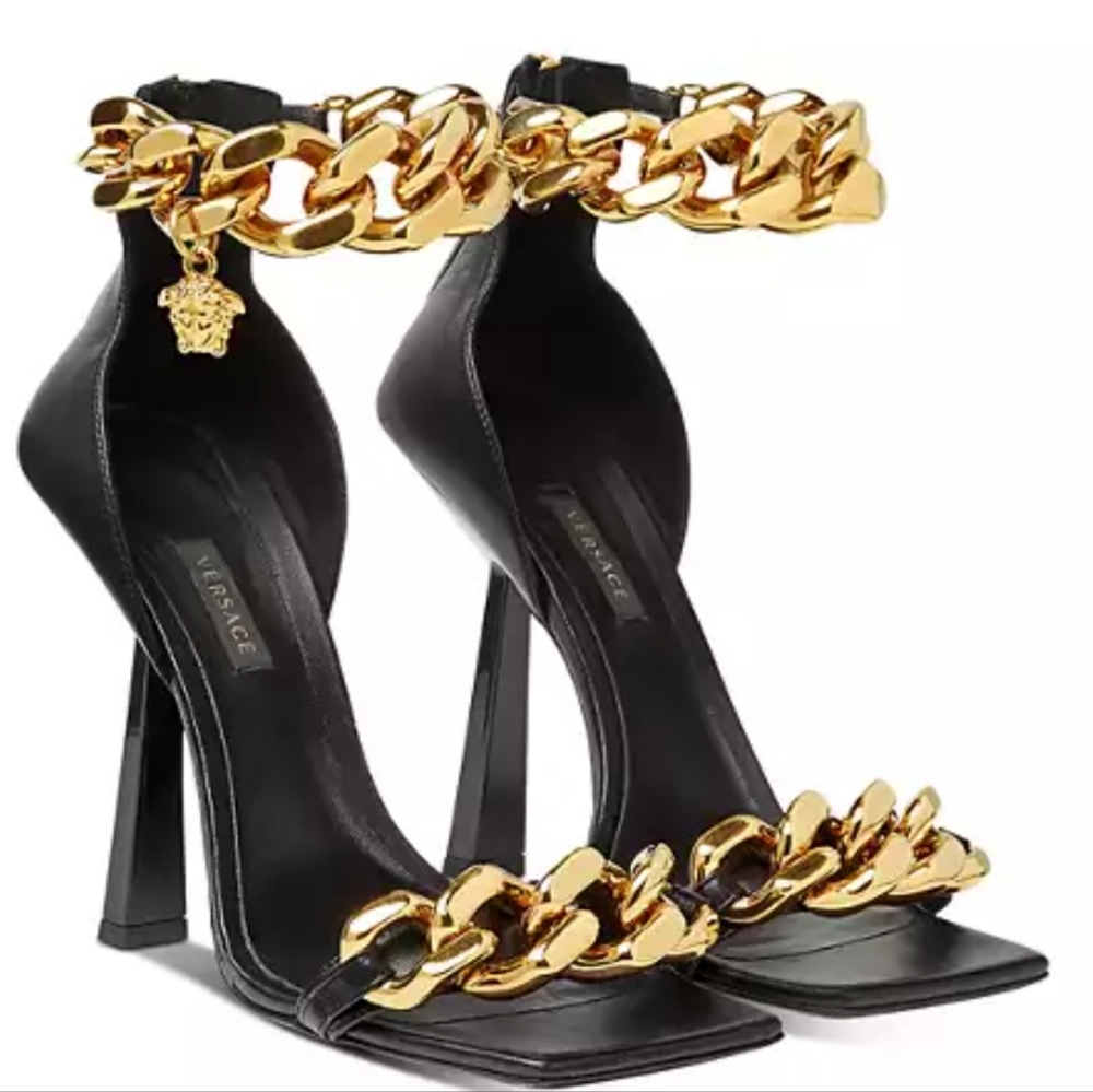 Versace Medusa Chain Leather Sandals